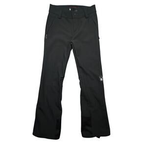Spyder Spylon Ski Snow Pants Womens Size 8 Black Fleece Lined Insulated